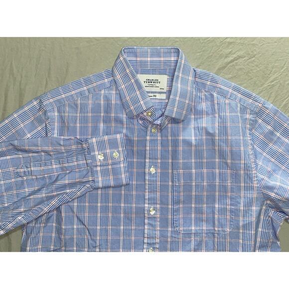 Charles Tyrwhitt Classic Fit Spread Collar Dress Shirt Blue/Red Check 15.5-30/31 - Picture 2 of 7